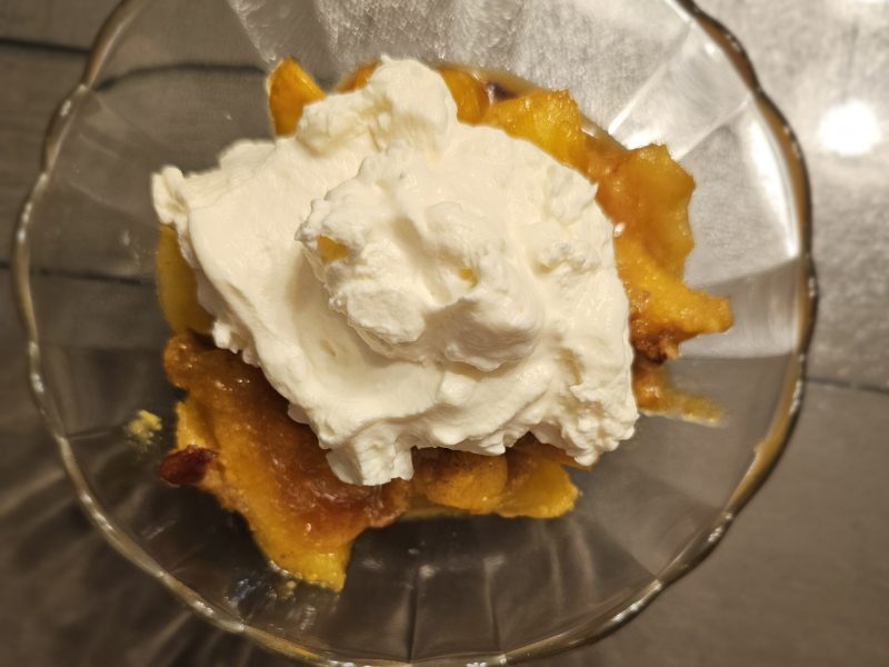 Slow Cooker Fire Honey Spiced Apples with Grain Free Topping